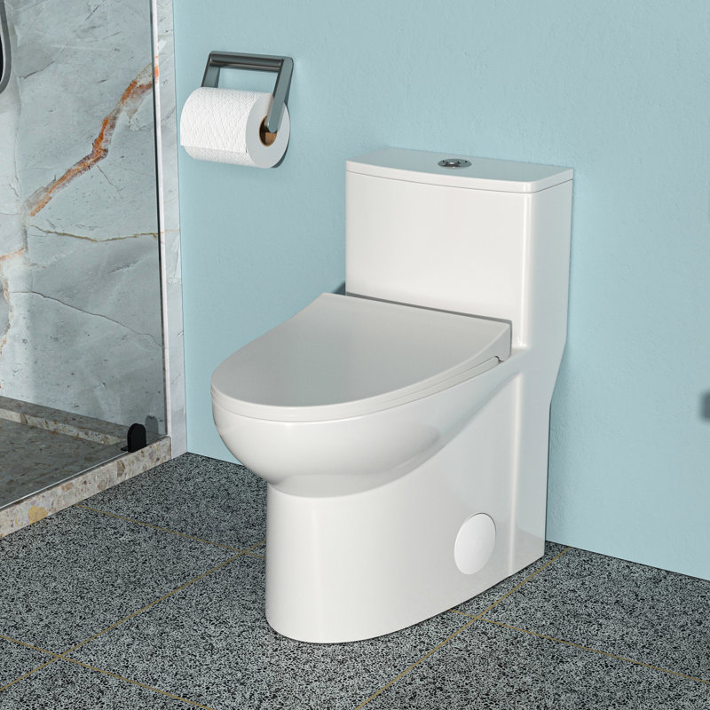 Toilette en céramique une pièce avec double chasse d'eau et traitement de surface hygiénique avec une longue durée de vie de l'eau