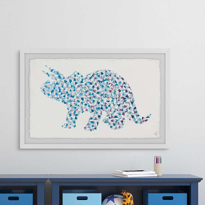 Esmeralda Amada Patterned Triceratops - Single Picture Frame Painting, 61cm H x 91cm W