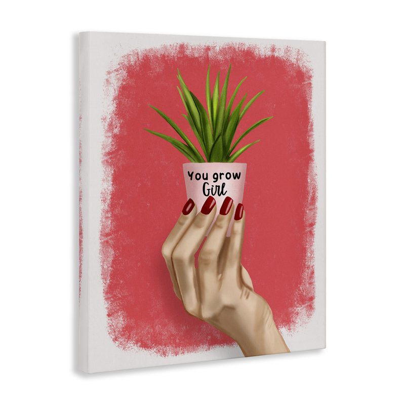 Art mural sur toile You Go Girl Plant par Saba Rauf, H 48 po x l 36 po