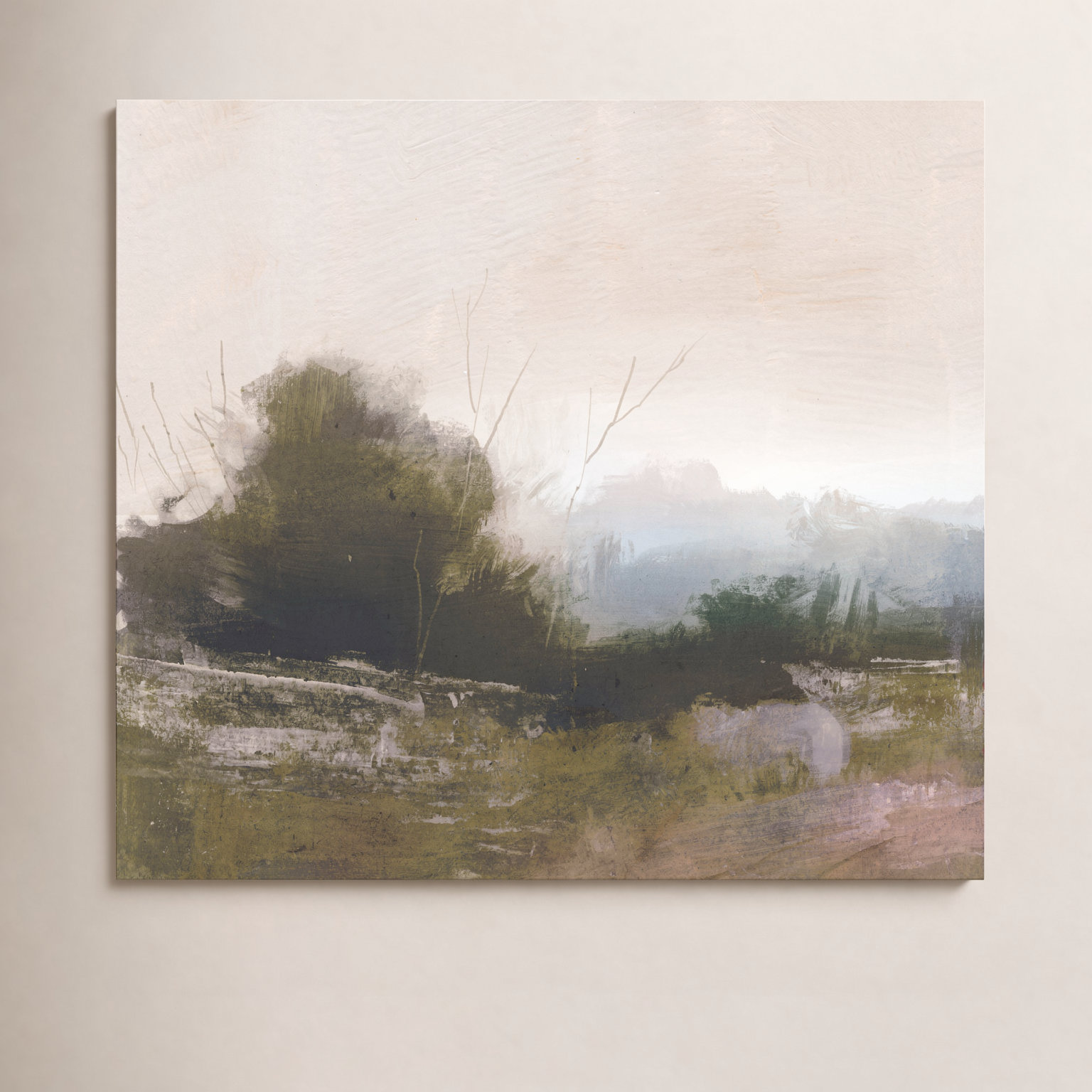 Spring Farm by Dan Hobday Art, No, 12" H x 12" W x 2" D, Gold Framed Canvas