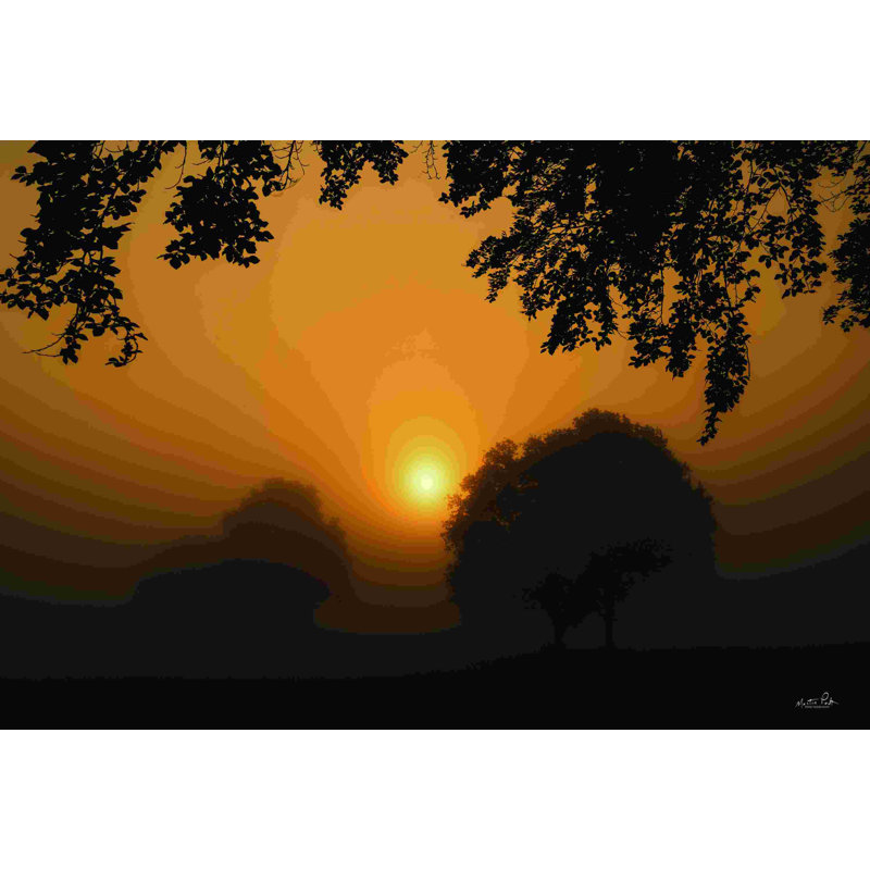 Lever de soleil brumeux, H 32 po x l 48 po, Non, Toile tendue