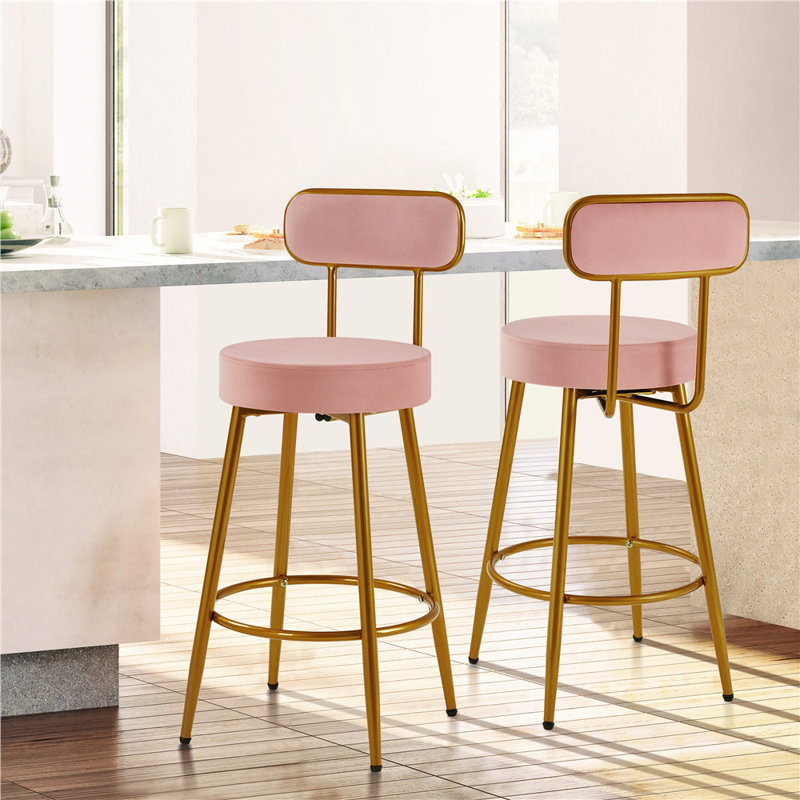 Tabouret de comptoir 26 po Lovette, Rose