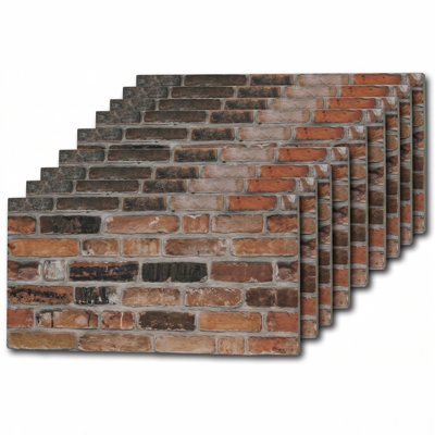 3D Faux Brick Wall Panels, Lightweight Foam Wall Paneling for Interior & Exterior Use, Paintable, Water-Resistant, 20" x 40" (Set of 9), Covers 48 Sq Ft