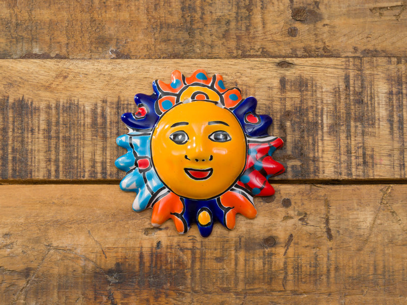 Bungalow Rose Dewaine Mexican Talavera Pottery Sun Face Wall Art Mini