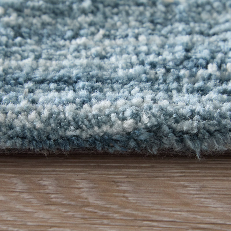 Gunderson Modern Abstract Blue Area Rug, Rectangle 2' x 3'