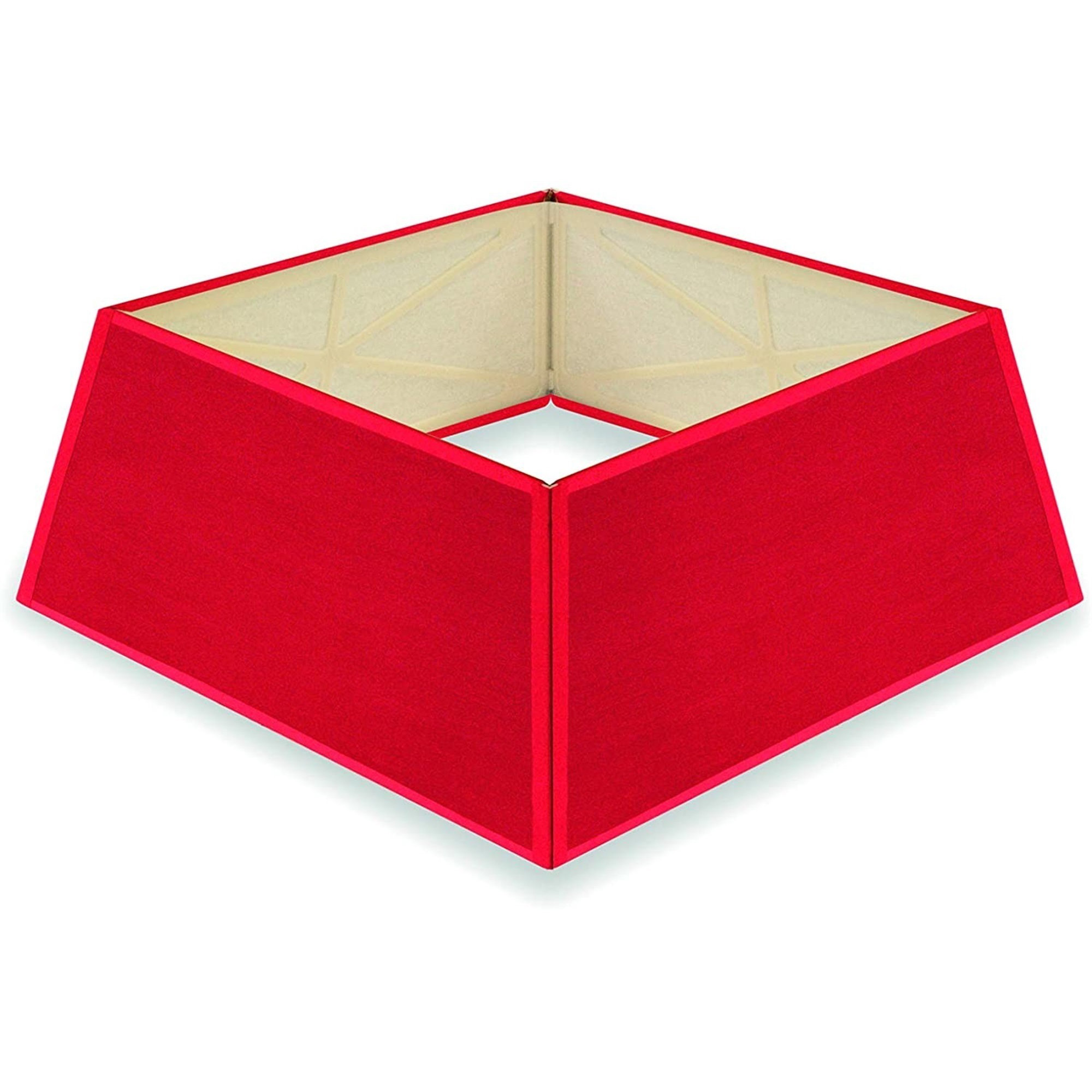 Canvas Christmas Tree Skirt, 9" H x 20.5" W x 20.5" D, Red