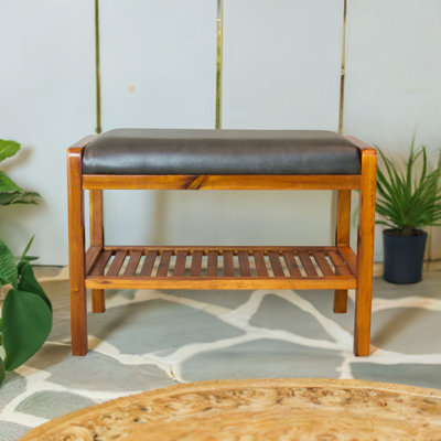 Aavan Faux Leather Upholstered Storage Bench