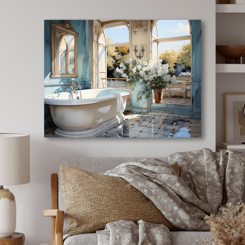 «Bathroom & Bathroom Reflections Of I - Bath & Laundry», reproduction d'art en métal, H 12 po x l 20 po