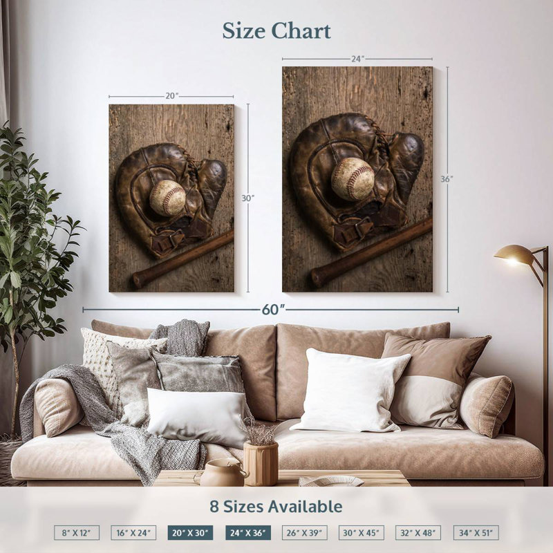 Sireci Rustic Baseball, 36" H x 24" W