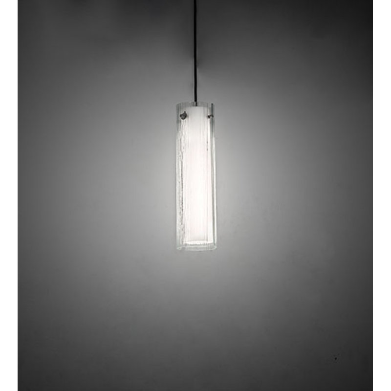 Luminaire suspendu cylindrique en nickel à 1 lumière Dannelley