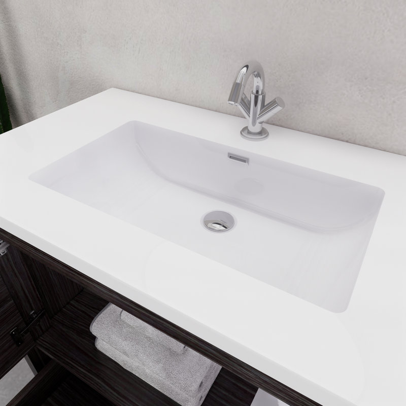 Ensemble de meuble-lavabo simple 35,5 ", Gris foncé
