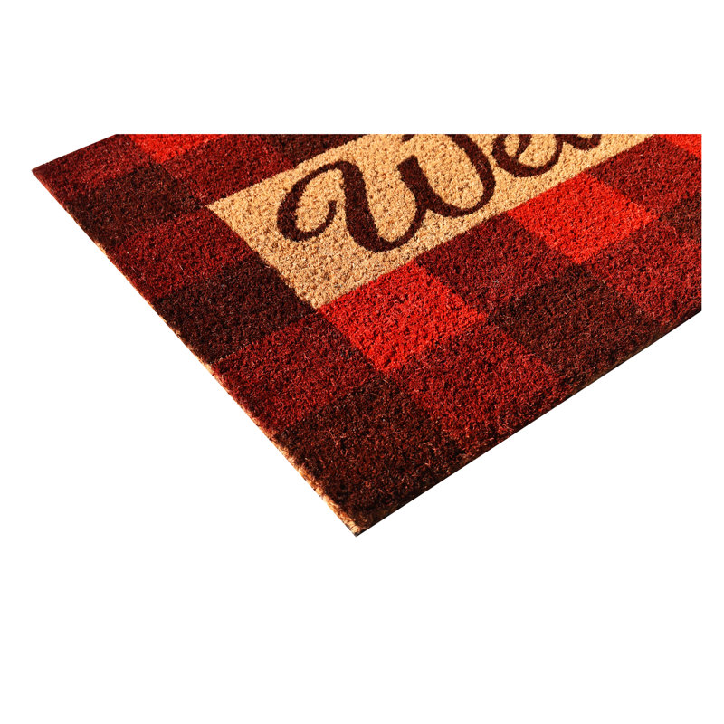 Joli tapis d'extérieur antidérapant Ura, L 29 po x l 17 po, Rouge