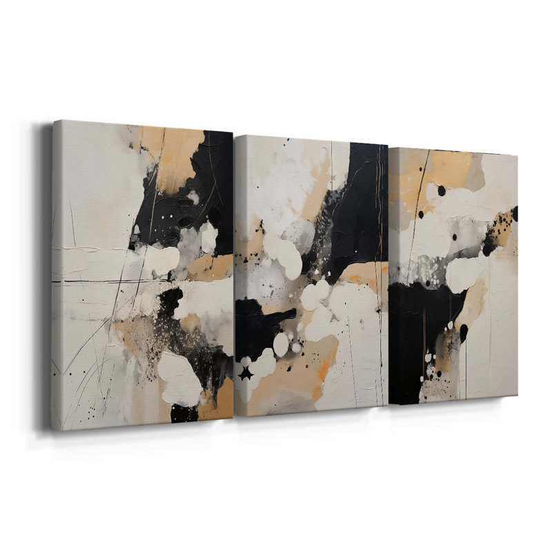 ABSTRACT Series DVIII - Toile tendue sur mesure - 3 pièces, H 27 po x l 54 po