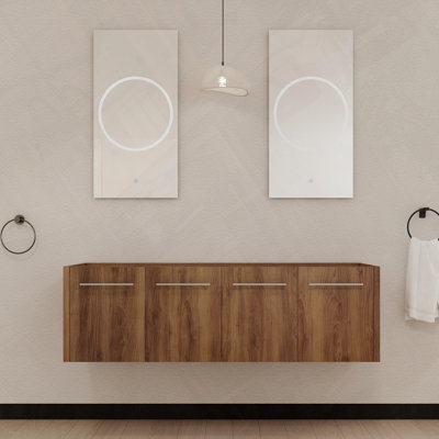 Meuble-lavabo mural sans lavabo supérieur