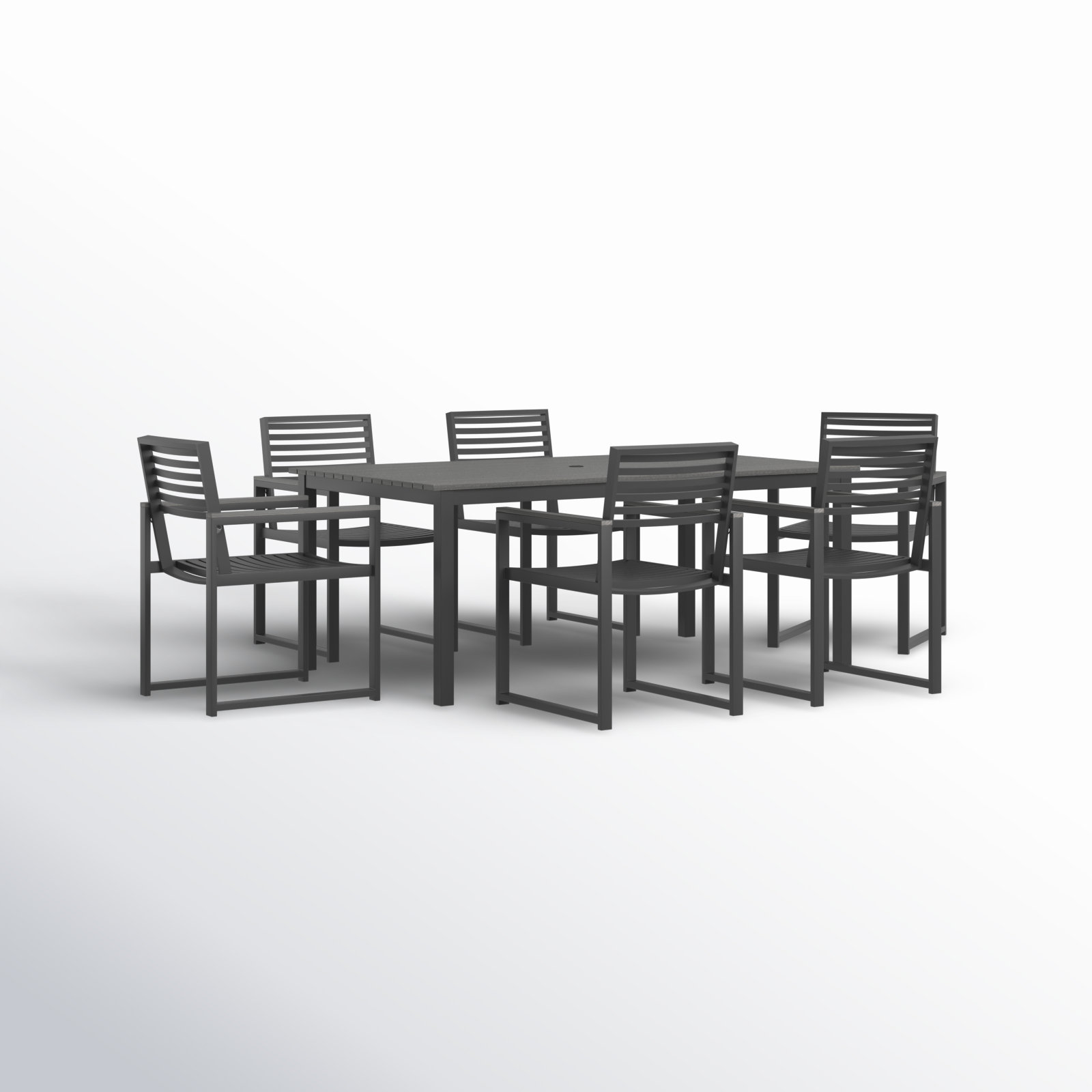 Townsend 72" Patio Dining Set, Gray/Dark Gray