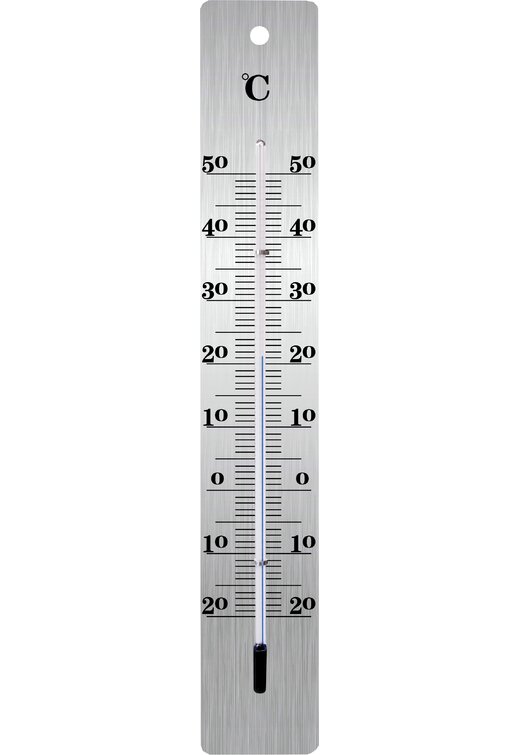 Innen- oder Außenthermometer 'Novelli Design' Metall silbern 4,8 x 1,6 x  19,5 cm