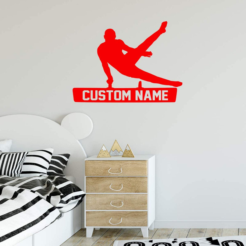 Adhésif décoratif Trinx Gymnastic avec nom personnalisé - CS44, H 17 po x l 22 po, Rouge