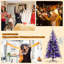 Artificial Christmas Tree 183 cm Black with 250 LED Lights in Purple