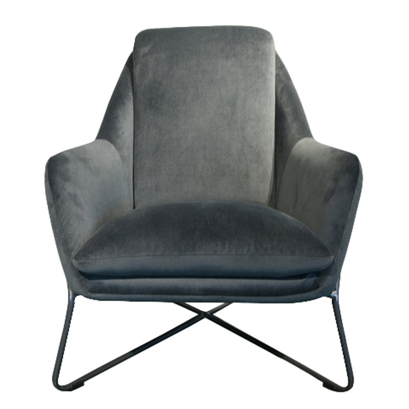 Affinity Upholstered Accent Chair, Dark Gray Velvet