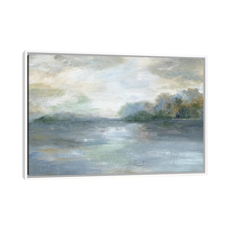 «Blue Ethereal» par Nan - impression, Cadre blanc, H 18 po x l 26 po x P 1,5 po
