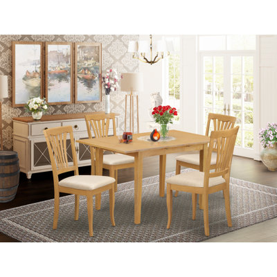 Jake-Tyler 5 - Piece Butterfly Leaf Rubberwood Solid Wood Dining Set by Gracie Oaks