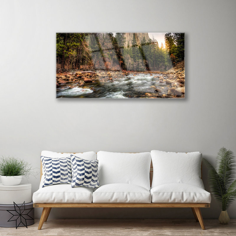 Nature Forest Lake - Unframed Photograph on Glass