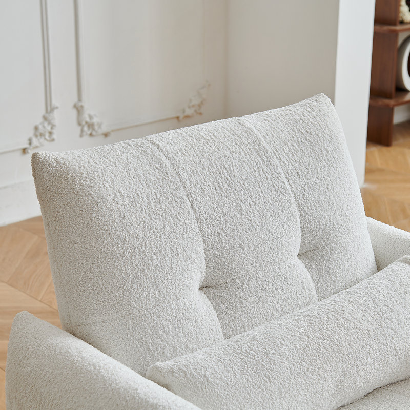 Chaise d'appoint moderne capitonnée, canapé simple rembourré en velours Raindrop avec coussin lombaire pour espaces intérieurs polyvalents
