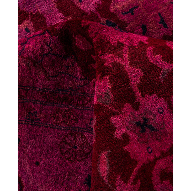 Overdyed Hand-Knotted Wool Modern-Contemporary Purple Area Rug 8' 0" x 10' 0"