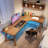 Tan Rectangular Solid Wood desks-792493509-792493507