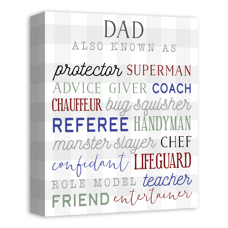 Papa, art textuel sur toile tendue