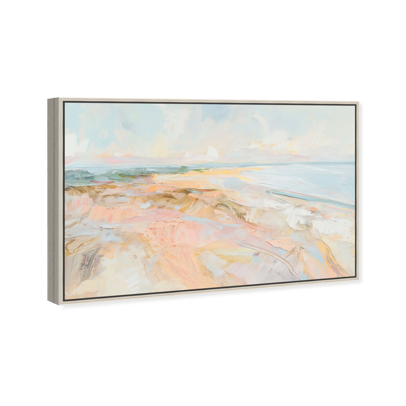 Tidal Borderland I Canvas Abstract Print by Oliver Gal, Black Frame, 15 x 10, 37"H x 55"W, Silver Frame
