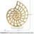 14" Aluminum Nautilus Shell Centerpiece Gold Sculpture on Marble Base