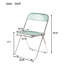Chaise pliante transparente avec structure chromée et siège en acrylique, idéale pour une utilisation intérieure et extérieure
