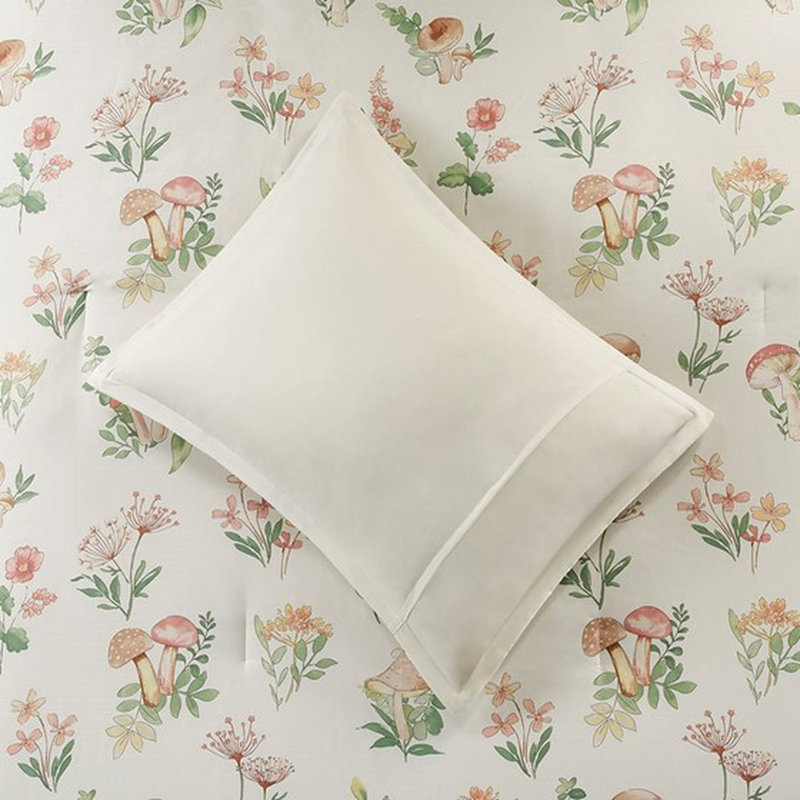 Full/Queen Bedding With Mushroom, Microfiber, Microbial Size Bedding, Mushroom Print, Fabric