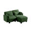 Canapés modulaires à compression, canapé en chenille vert avec repose-pieds mobile, maison moderne