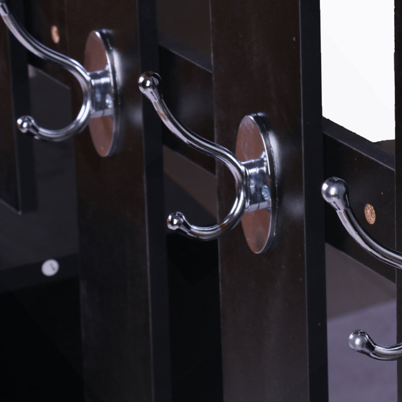 Combination Model Gate Cabinet With Shoe Cabinet+Hang Shelf+ Mirror, Matte Black