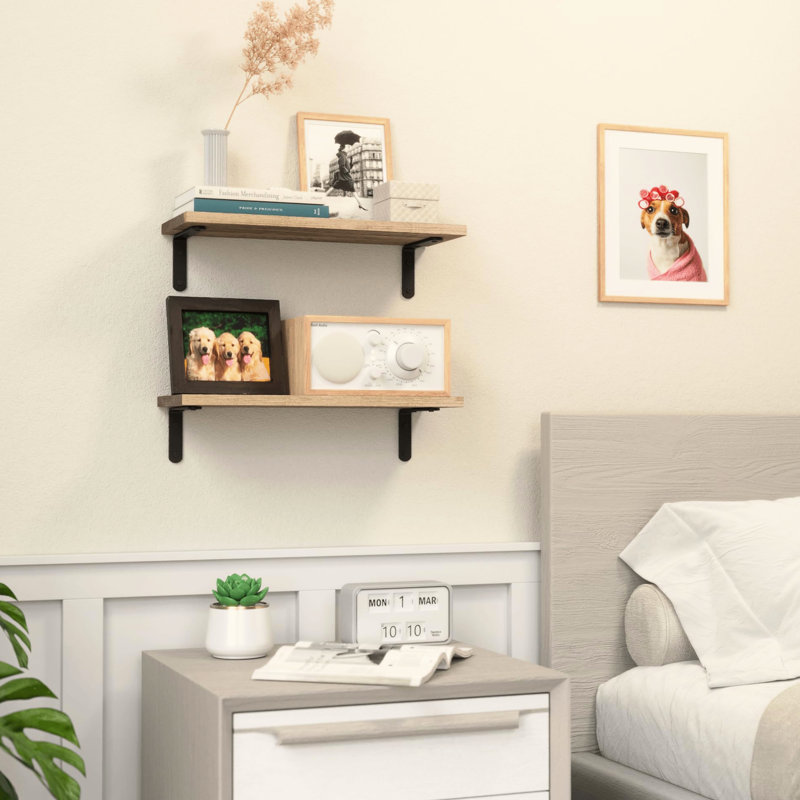 2 Rustic Living Room Shelf - Style With 40Lb Weight Capacity Display Shelves Of 2 Limit