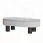 Oval Coffee Table with Faux Marble Top and Hidden Drawer – White