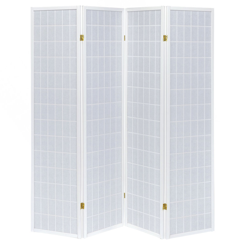 Paravent pliable 4 panneaux Sartre, Blanc