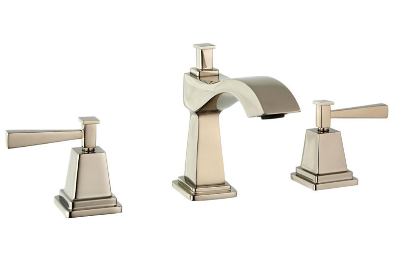 Plaza Widespread Bathroom Faucet with Drain, Polished Nickel