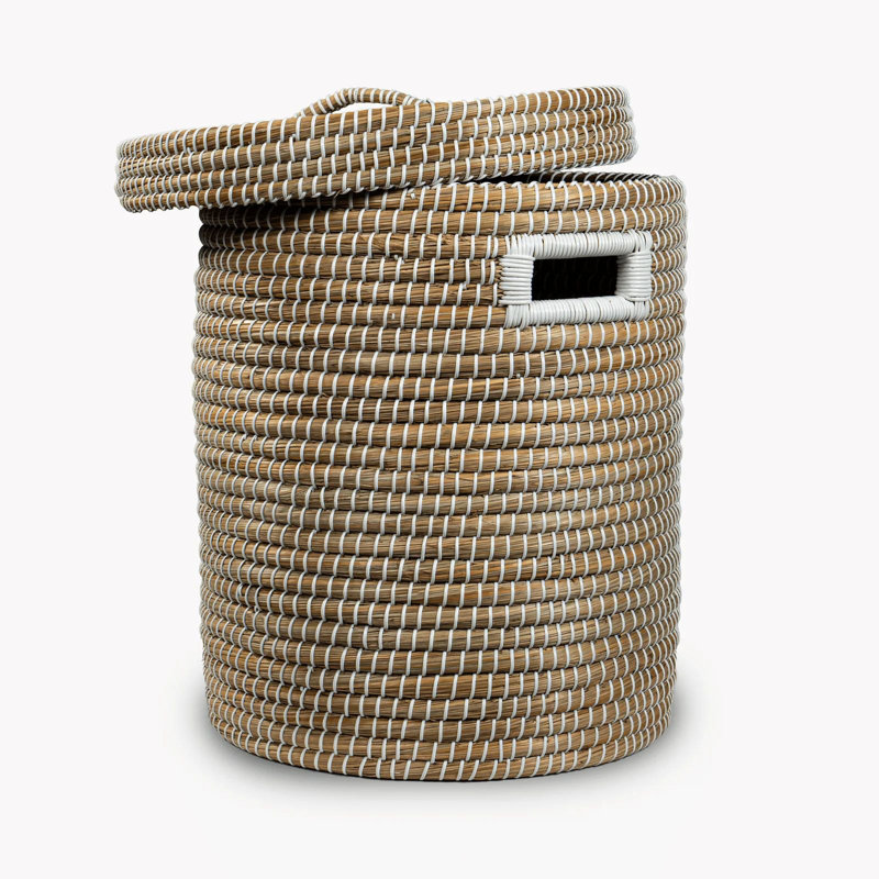 Panier de rangement cylindrique polyvalent avec couvercle (moyen)