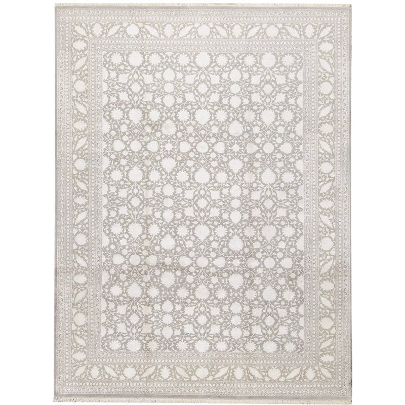 Tapis gris de haute qualité noué à la main