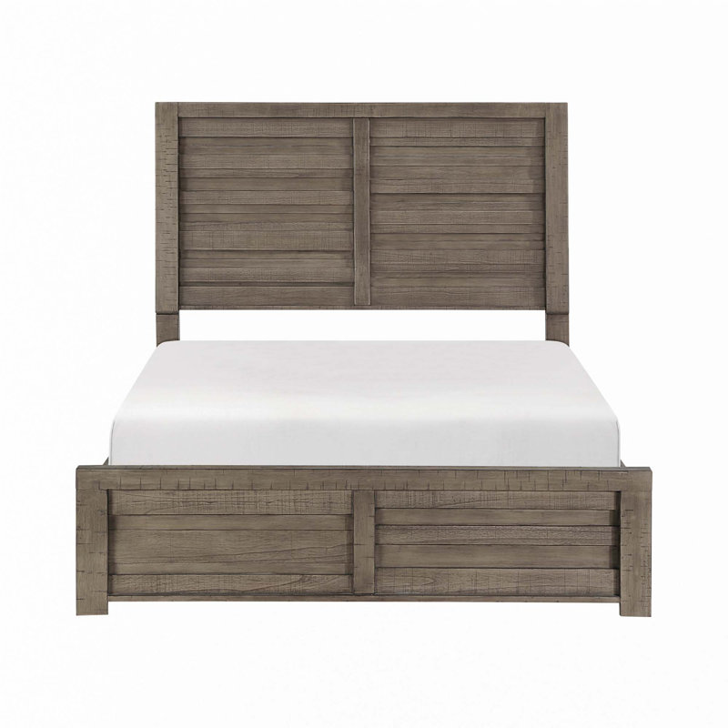 Rustic Style 1Pc Panel Bed, Gray