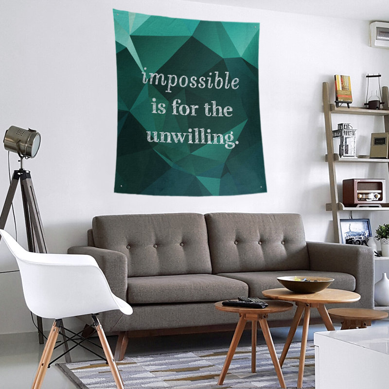 Tapisserie quote-en polyester en faux gemme, H 60 po x l 51 po, Émeraude
