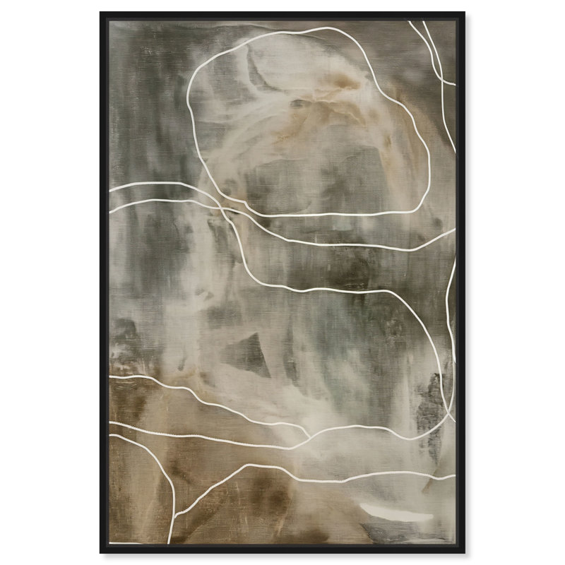 «Shifting Strata (I)», art minimaliste bohème par Hokku Designs, Cadre noir, H 16 po x l 11 po