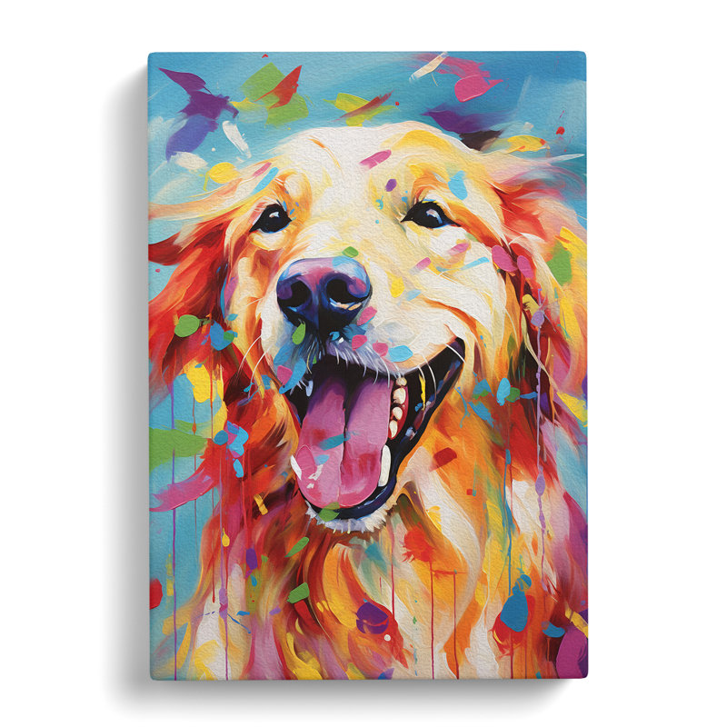 Golden Retriever Expressionism - Print, 76cm H x 50cm W x 3cm D