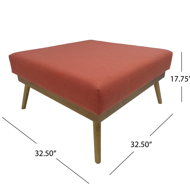 Repose-pieds rectangulaire rembourré en tissu