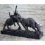 Elephants in Battle Bronze Sculpture Hot Cast Marble Base Figurine Wild Life Art