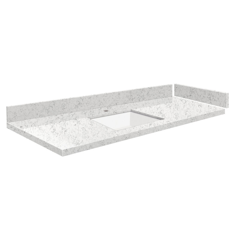 49'' Quartz Single Bathroom Vanity Top with Sink, Lyra