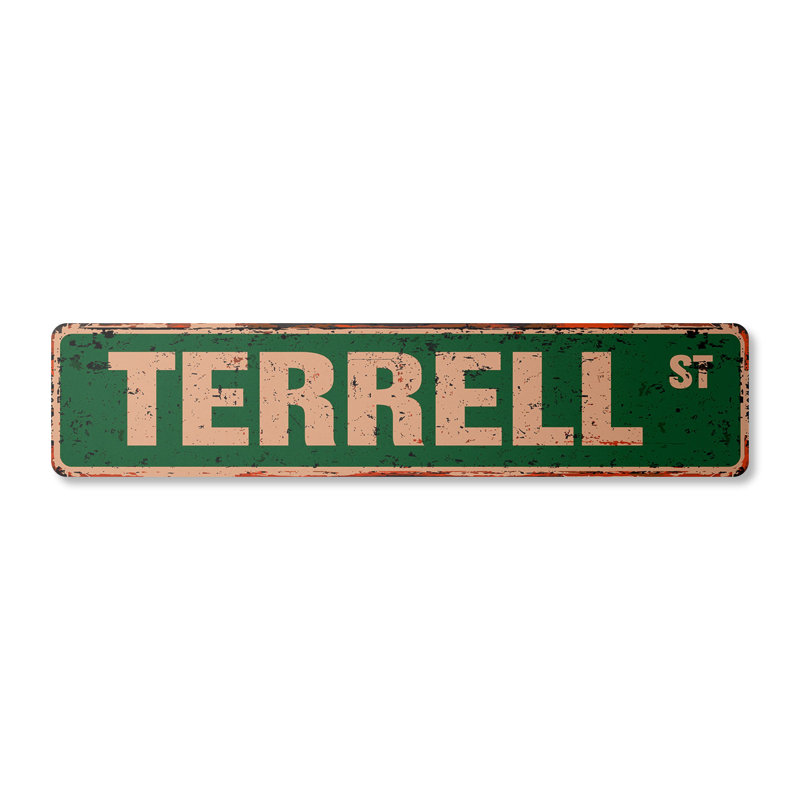 Plaque de rue Terrell en plastique robuste 4 po x 18 po